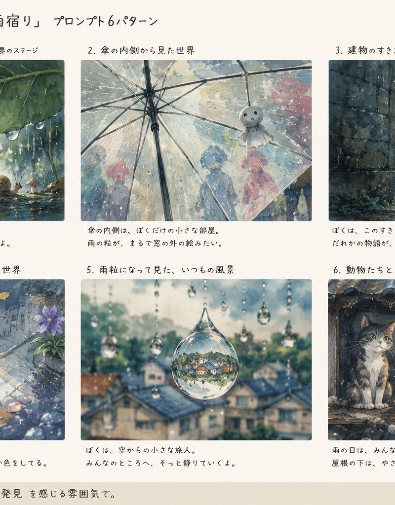 雨宿り絵本プロンプトシート