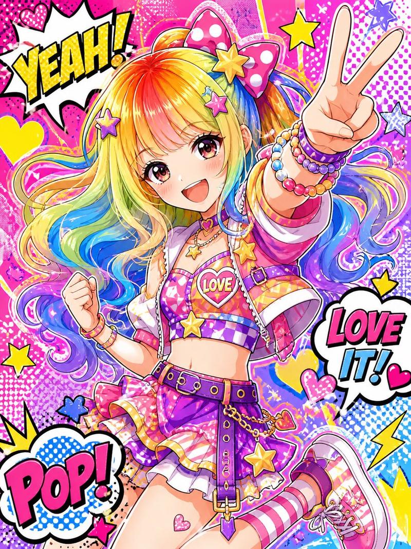 Rainbow Hair Shoujo Idol Transformation