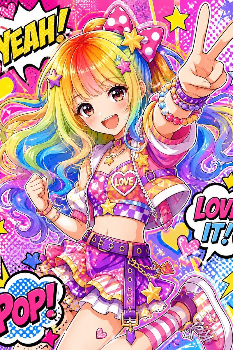 Rainbow Hair Shoujo Idol Transformation