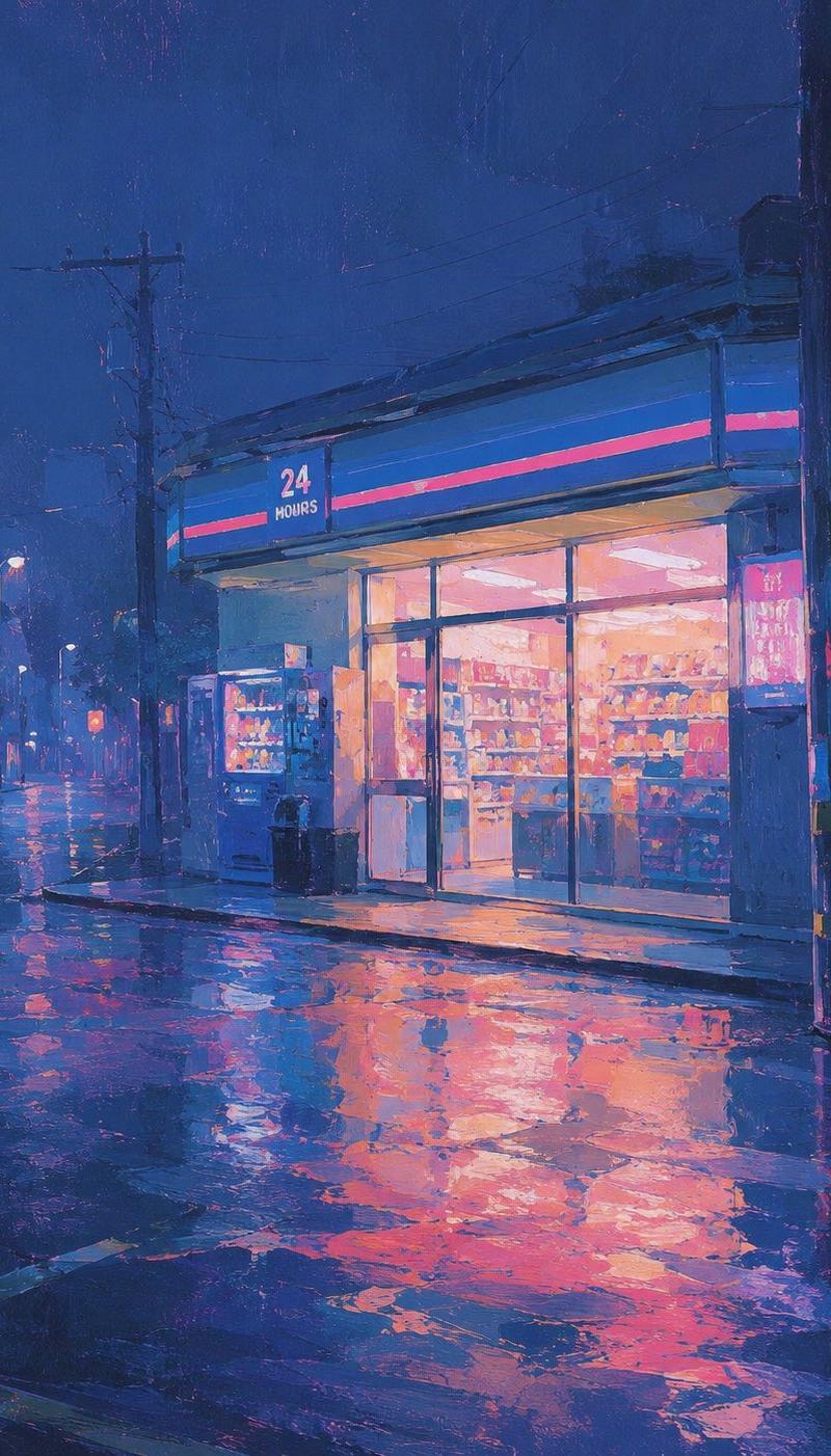 雨夜 24 小时便利店