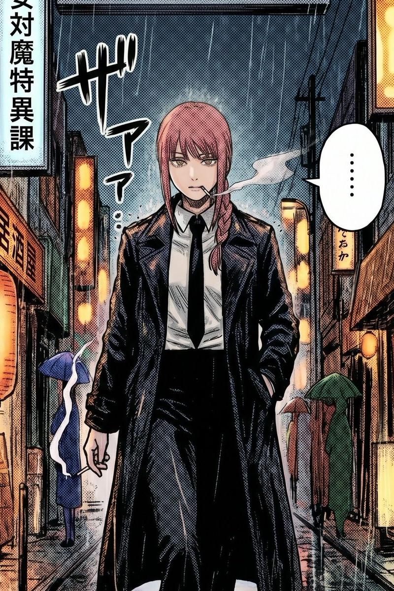 雨中漫画风巷弄女性肖像