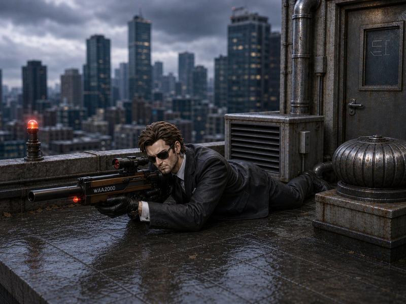 Rainy Rooftop Sniper Diorama