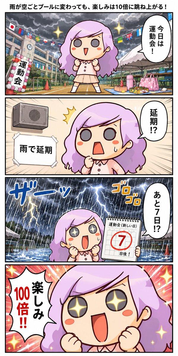 雨天的运动会 Q 版漫画