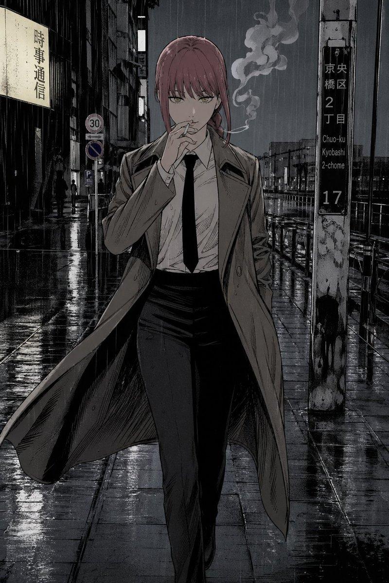 雨中东京黑色电影风格女性