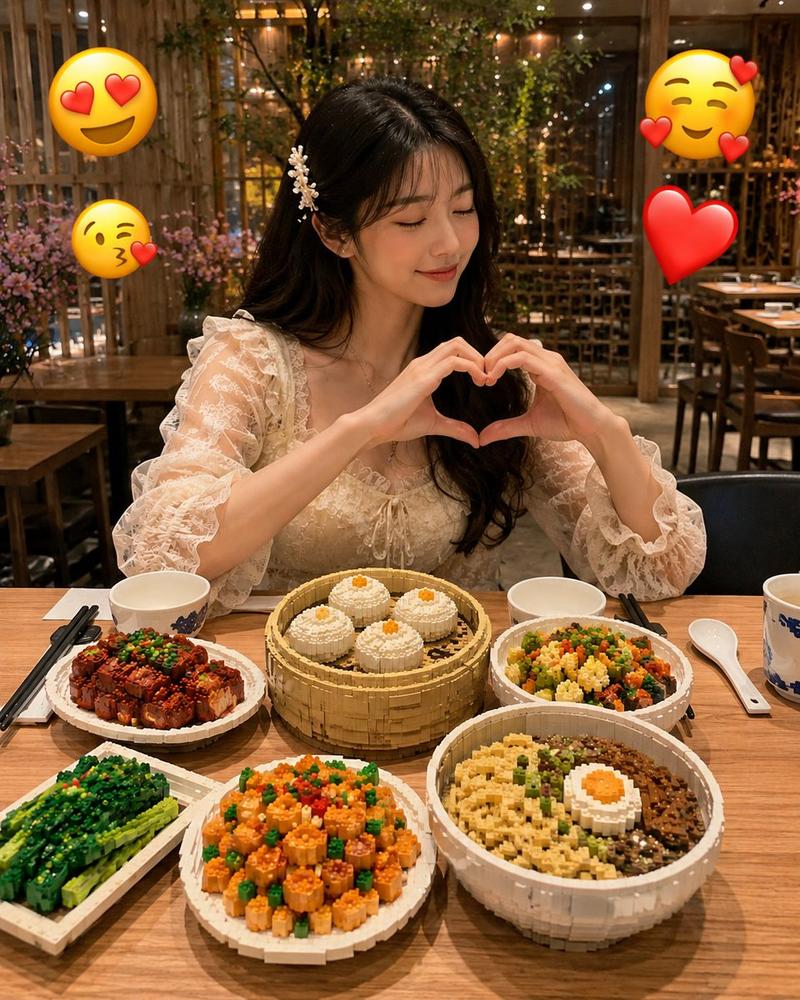 逼真的 LEGO 食物微缩模型
