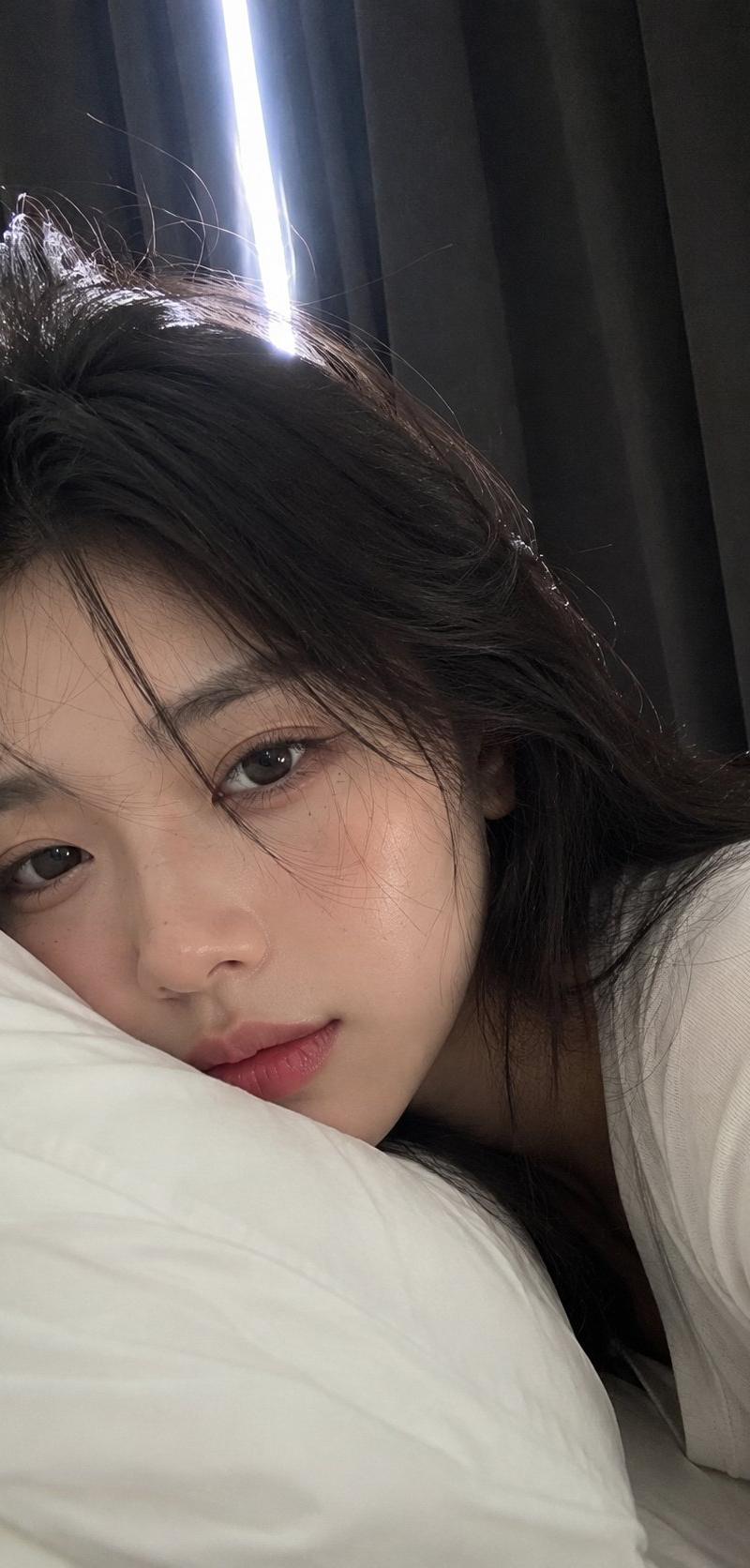 亲密晨间自拍摄影