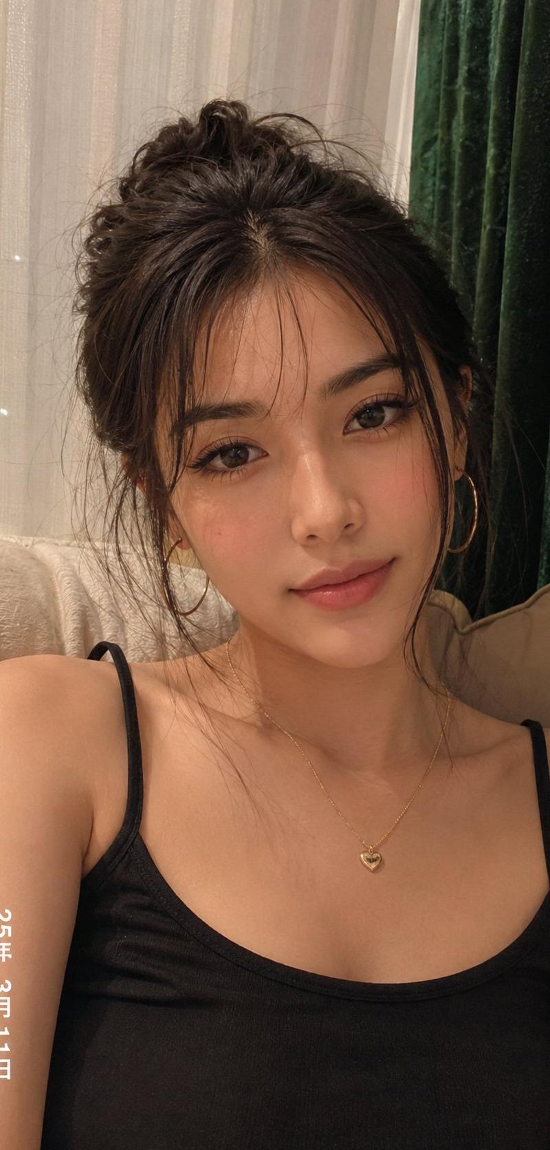 超写实年轻女性自画像