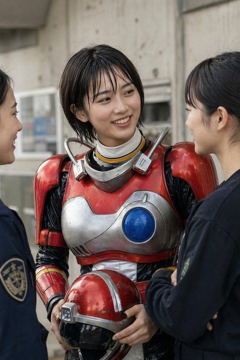 复古科幻女英雄与警察