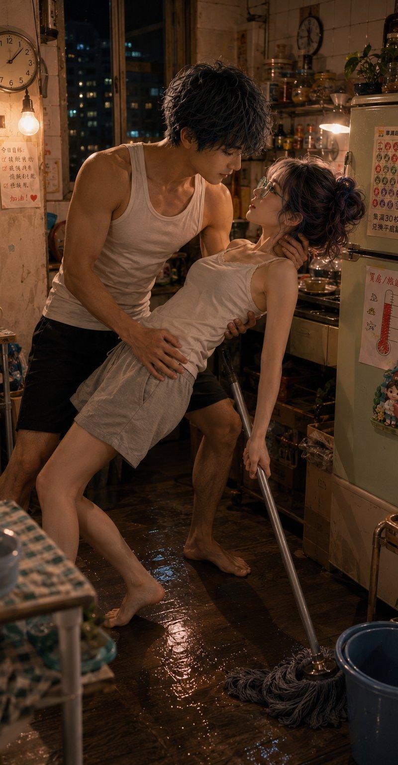 出租屋厨房里的浪漫滑倒瞬间