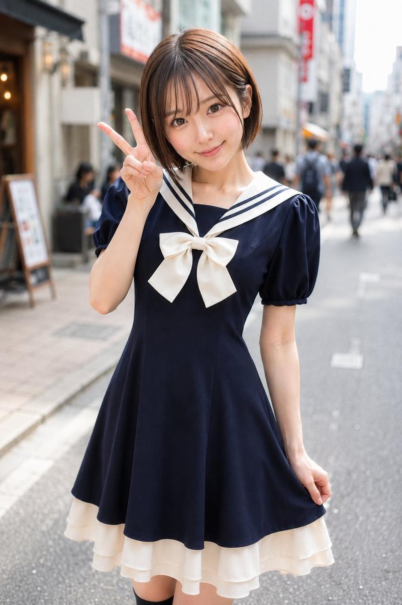 水手服街拍人像