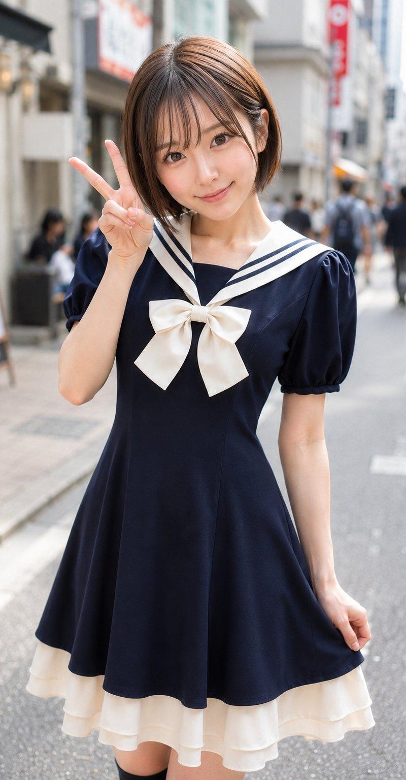 水手服街拍人像