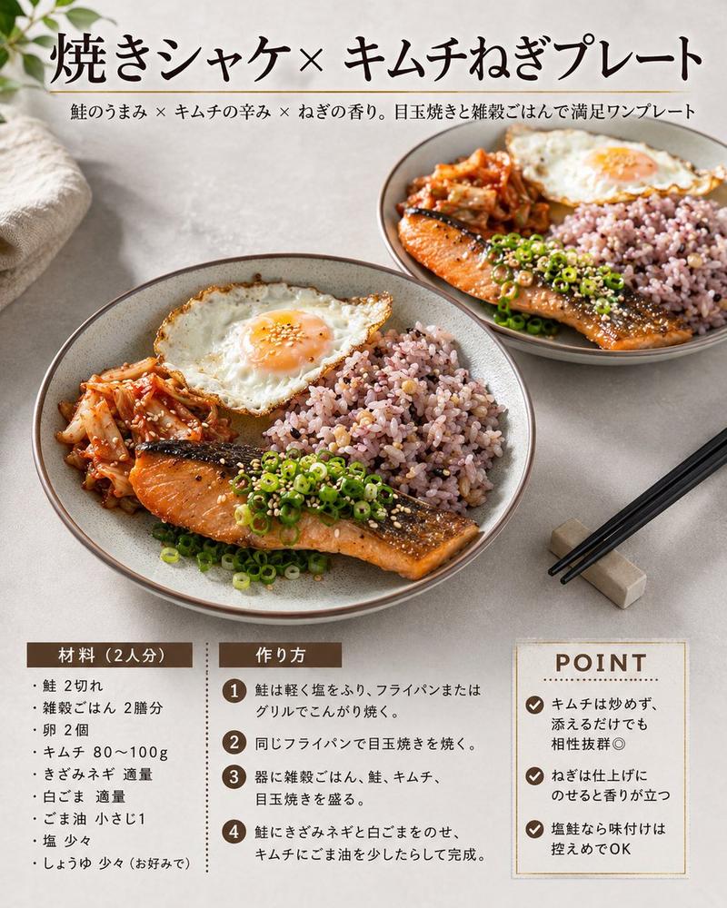 日式三文鱼泡菜食谱卡