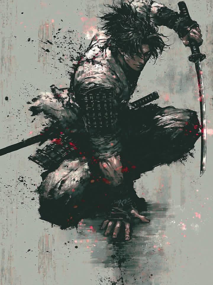 武士水墨漫画艺术