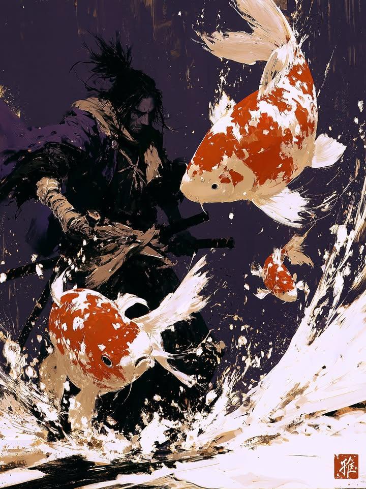 武士水墨画