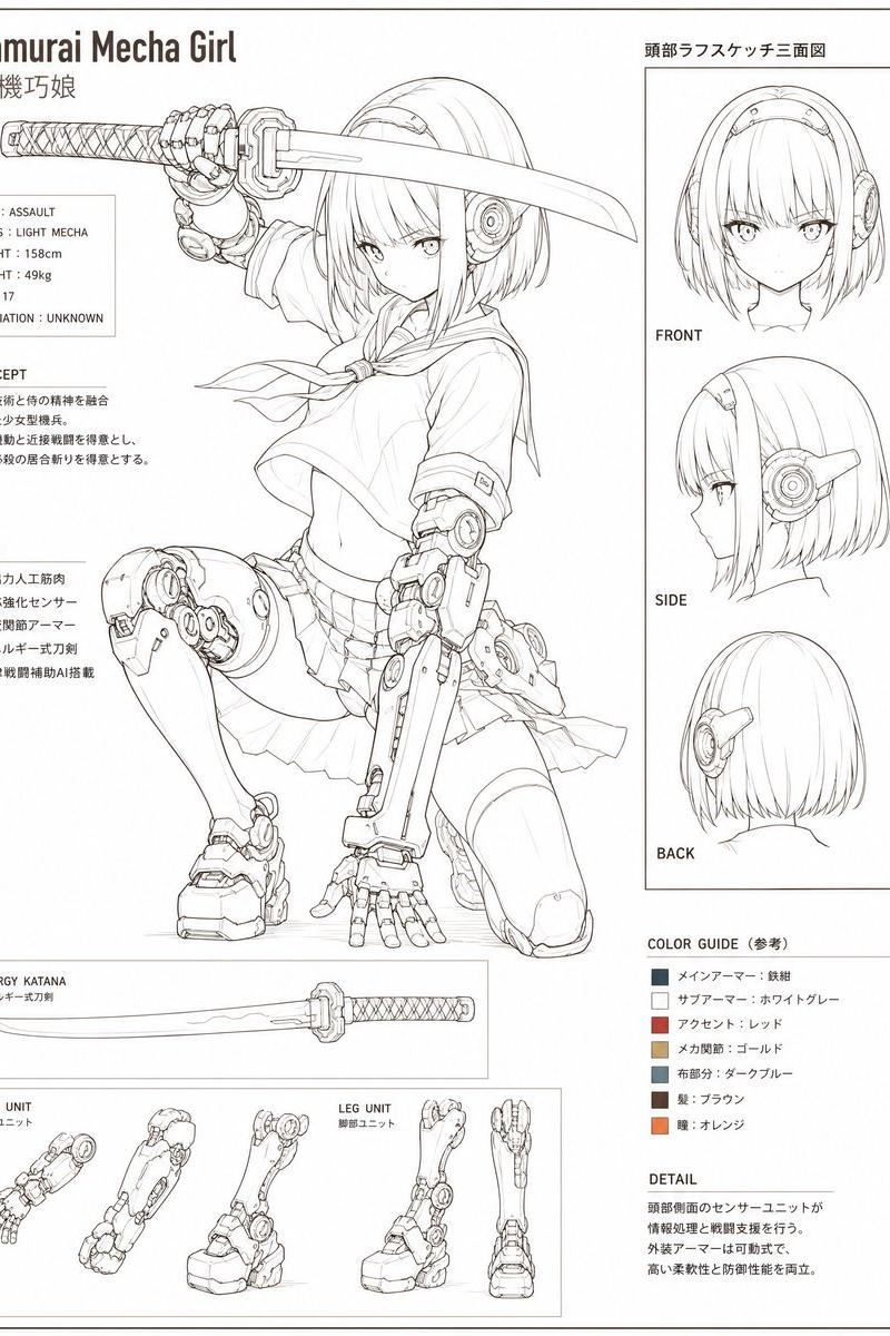 武士机甲少女参考图