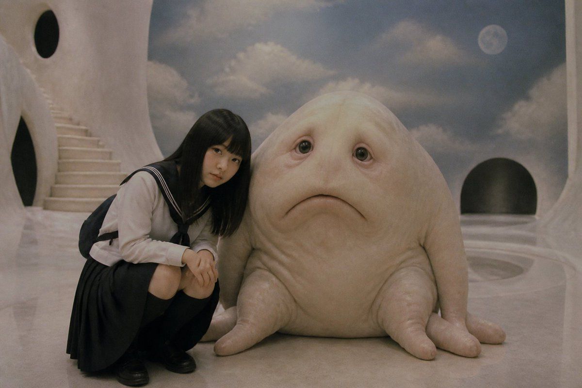 超现实女学生与软萌生物