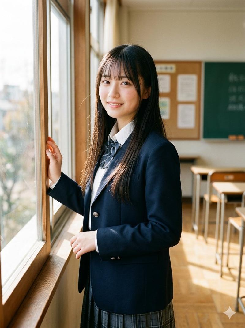 清晨教室窗边肖像