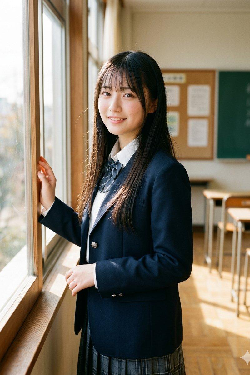 清晨教室窗边肖像