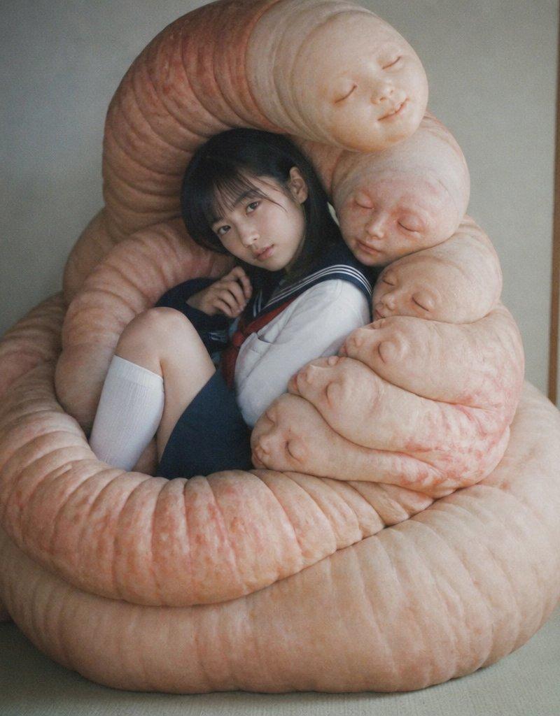 身处有机茧中的女学生