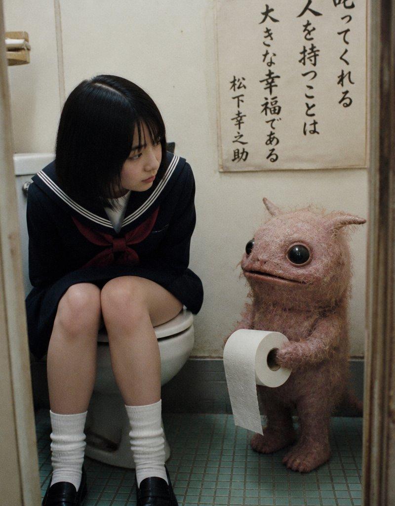 女学生与卫生纸生物