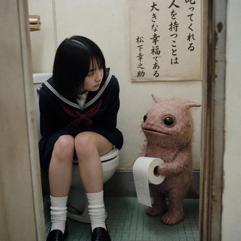 女学生与卫生纸生物