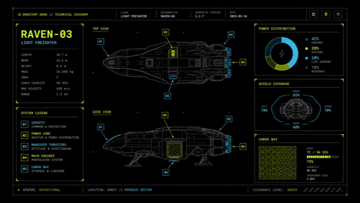 科幻轻型货船原理图 HUD