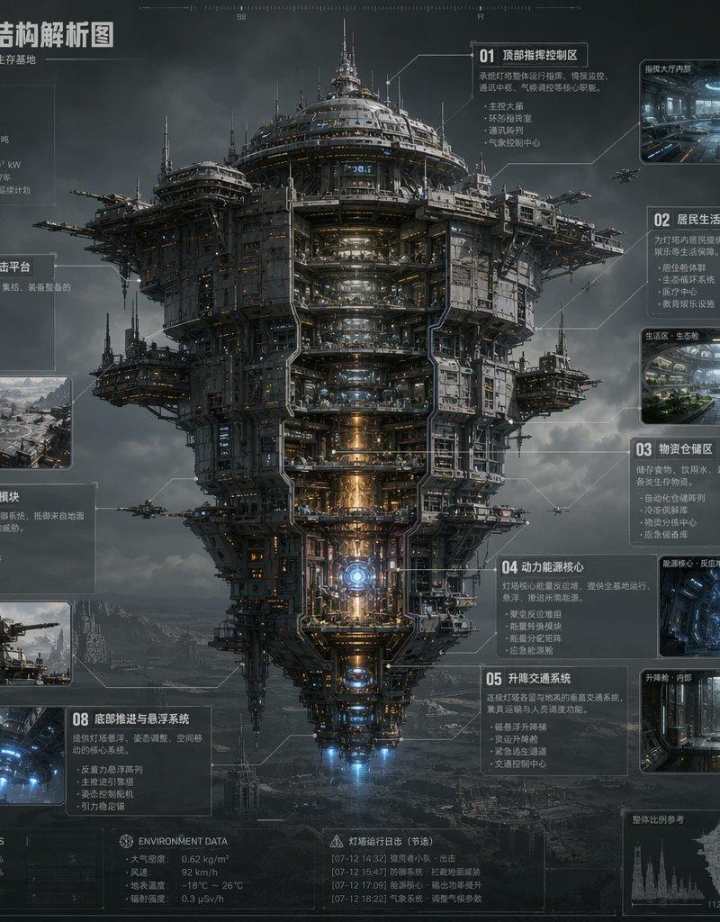 科幻灯塔结构解析图