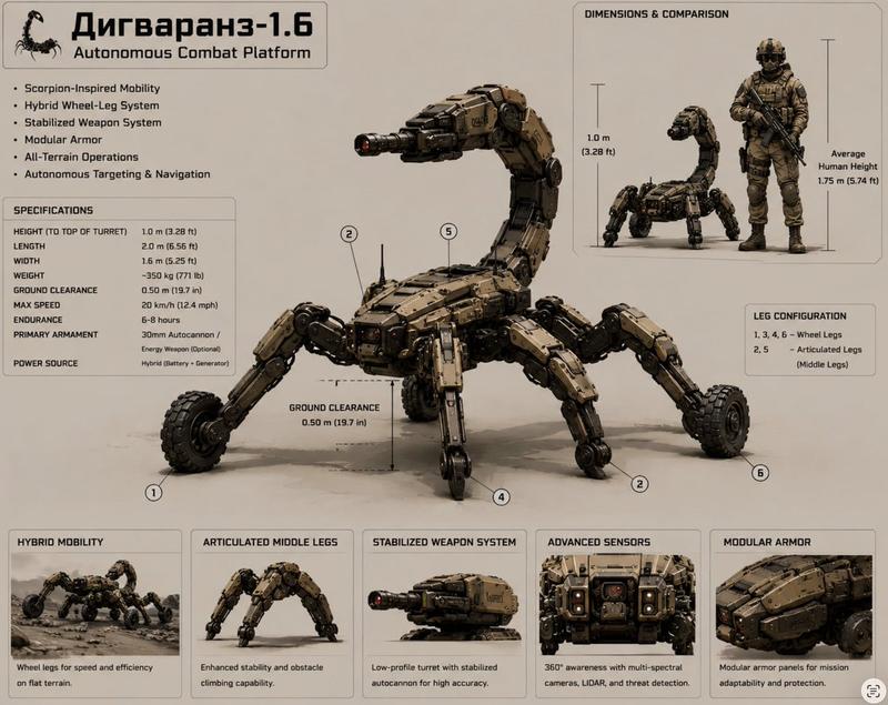 Scorpion 战斗机器人规格表