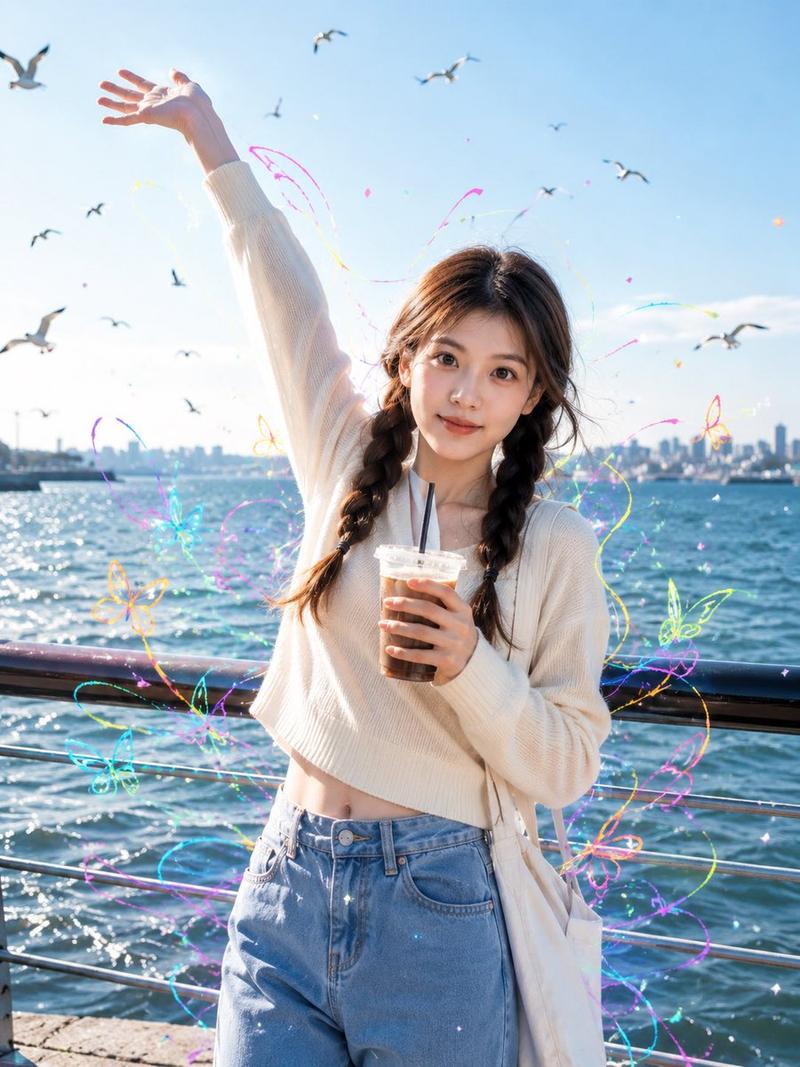海滨街拍与霓虹涂鸦