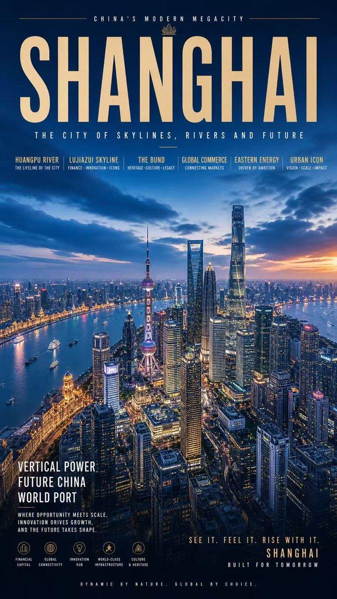 上海超级大都市夜景海报