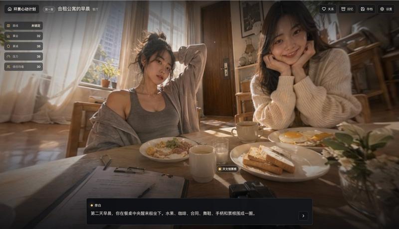 电影感合租公寓早餐 UI