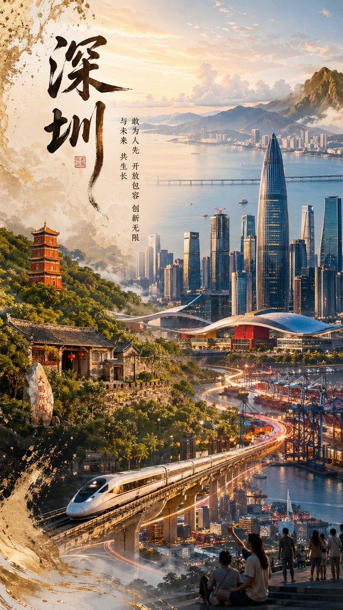 深圳文化遗产未来感海报
