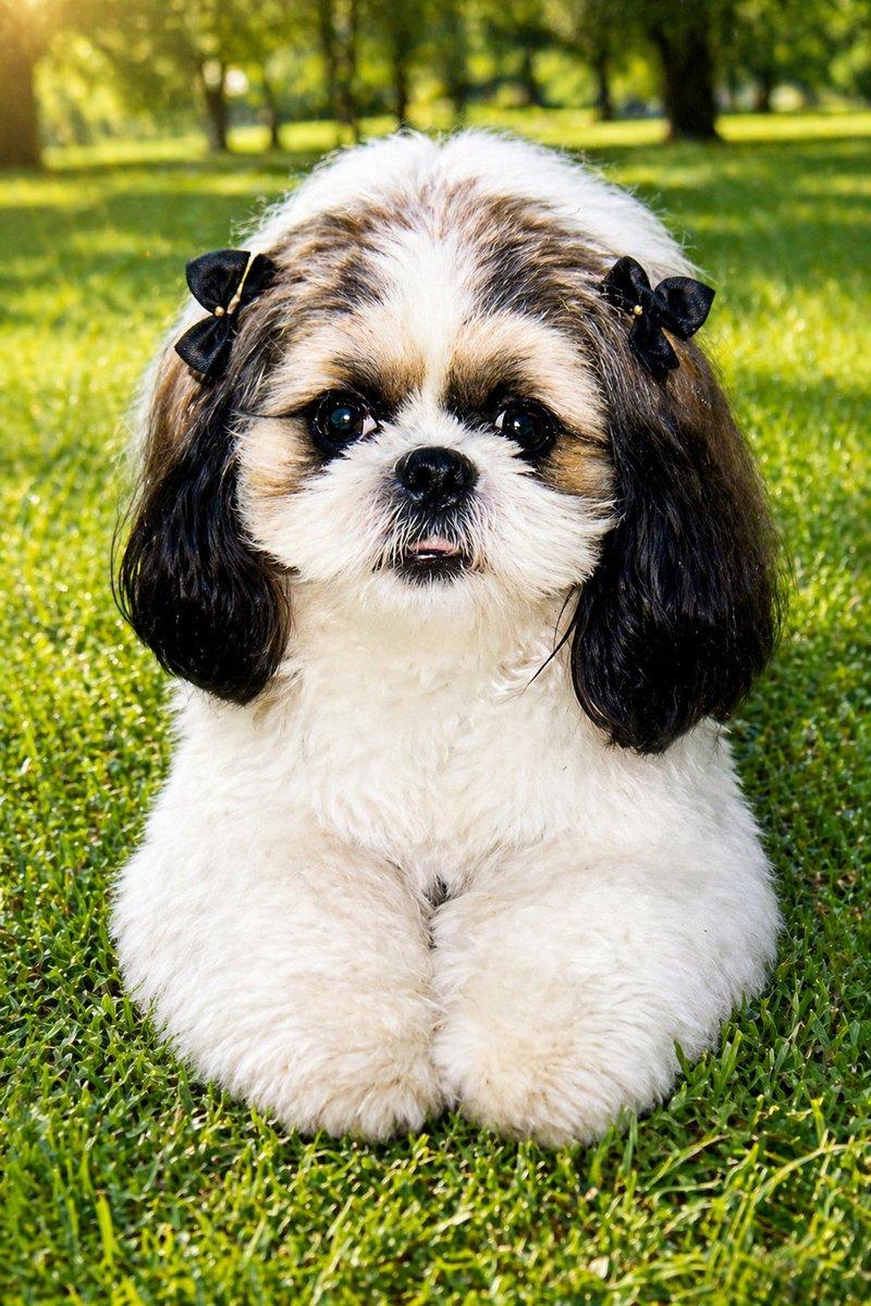 西施犬公园照片修复