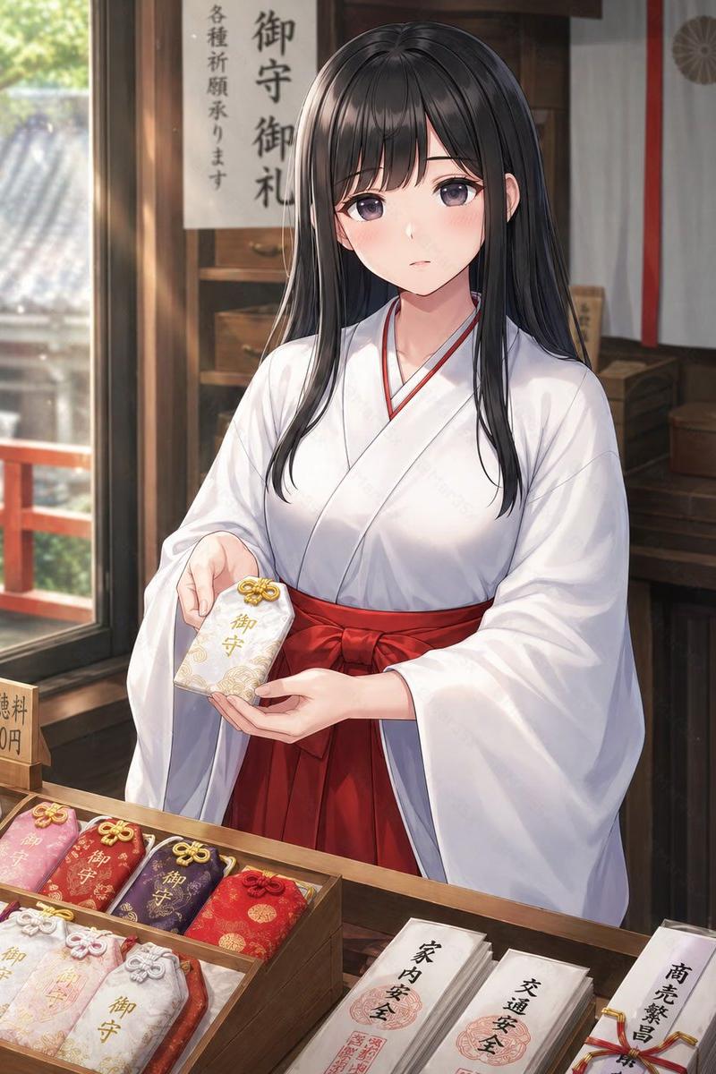 巫女呈献御守