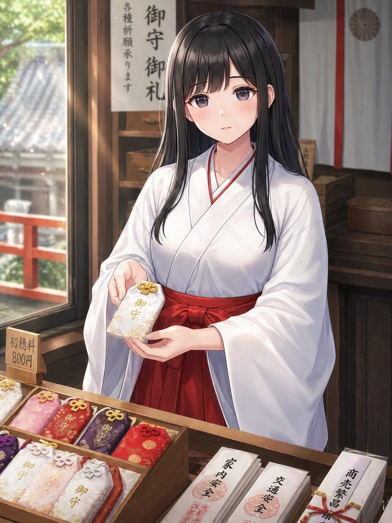 巫女呈献御守