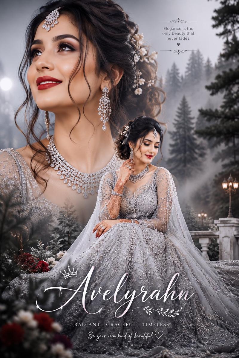 Silver Lehenga Bridal Portrait