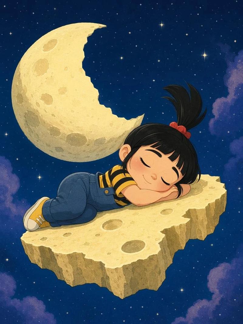 Sleeping Girl on Moon Rock