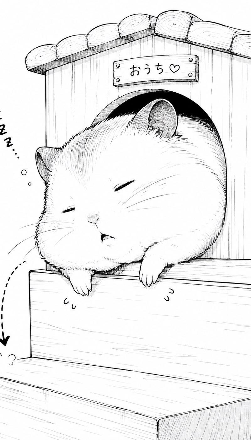 困倦的圆滚滚仓鼠漫画