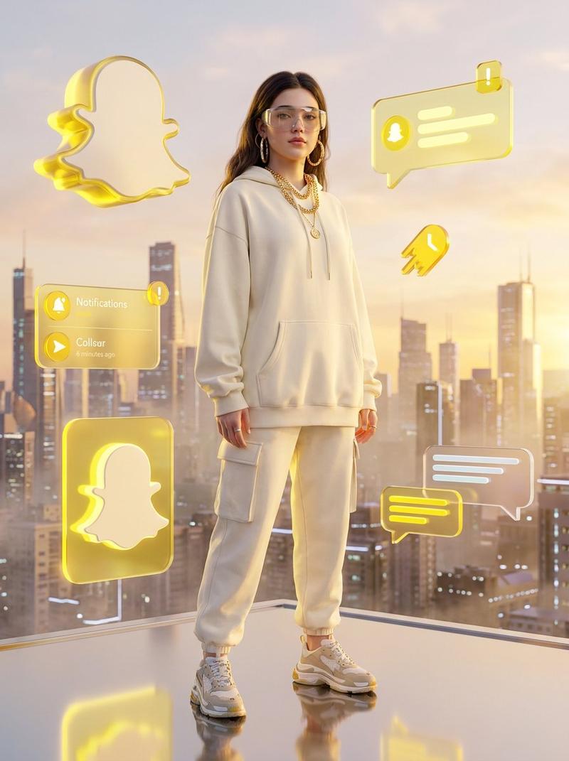 奢华 Snapchat 霓虹时尚肖像