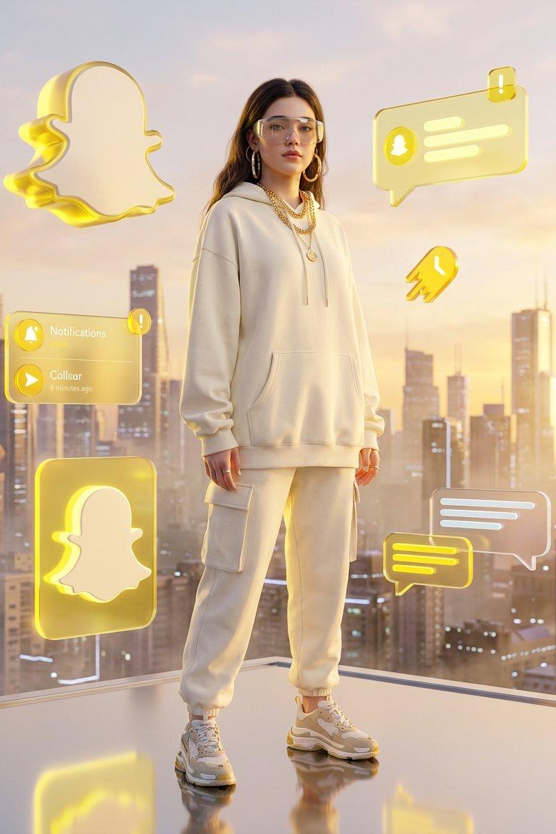 奢华 Snapchat 霓虹时尚肖像