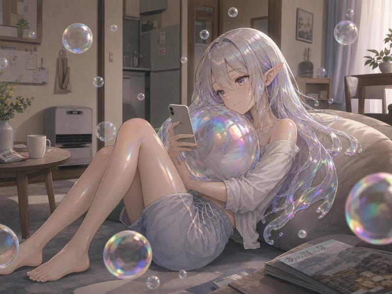 温馨公寓里的肥皂泡精灵