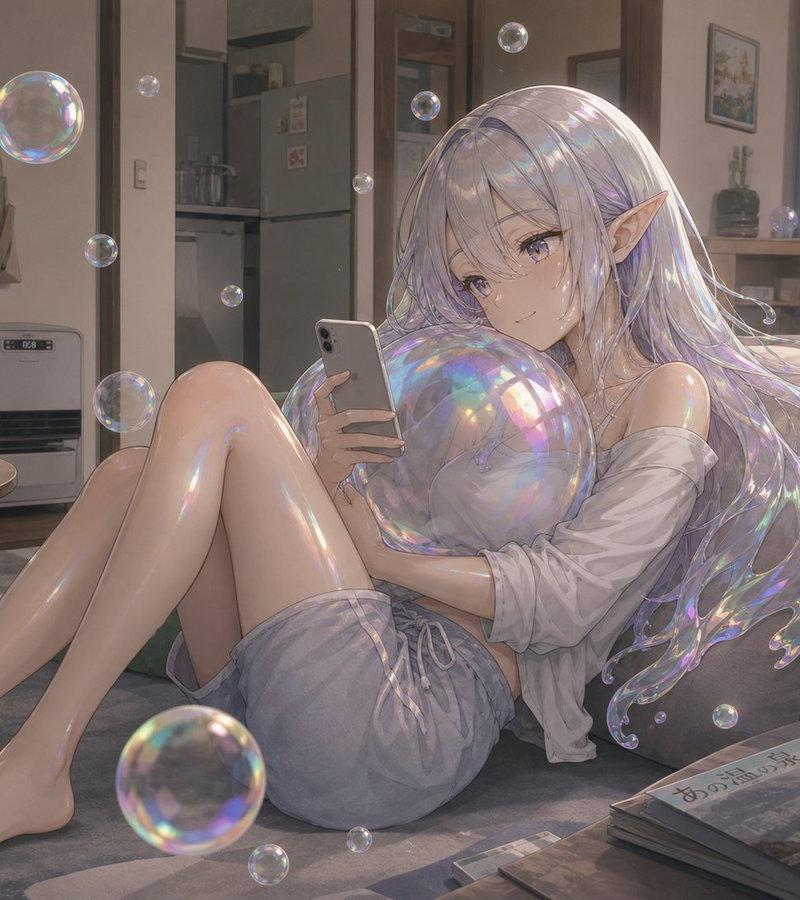温馨公寓里的肥皂泡精灵
