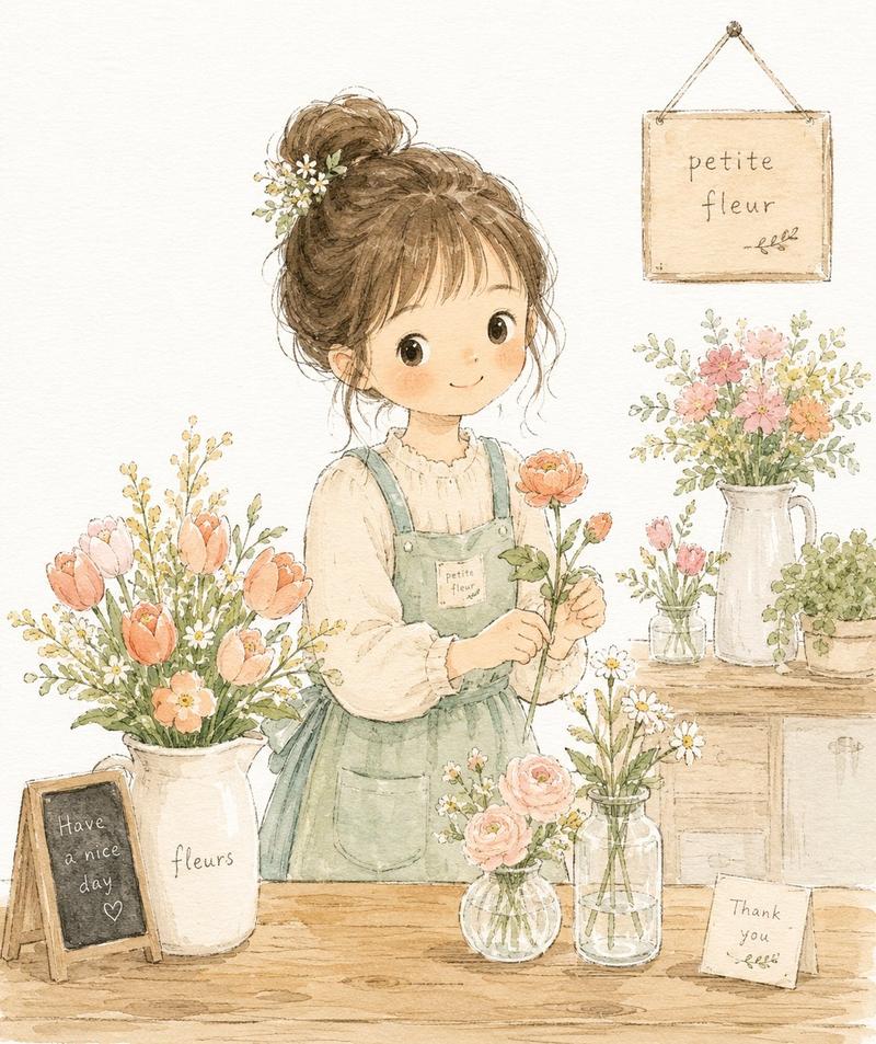 柔和水彩童书插画
