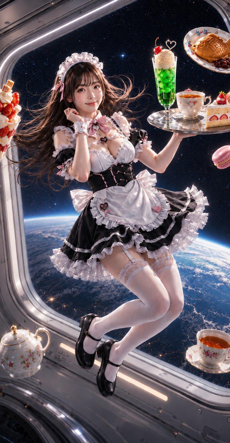 Zero-Gravity Space Station Maid Cafe