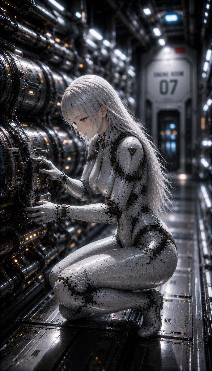 太空船上的女性仿生人