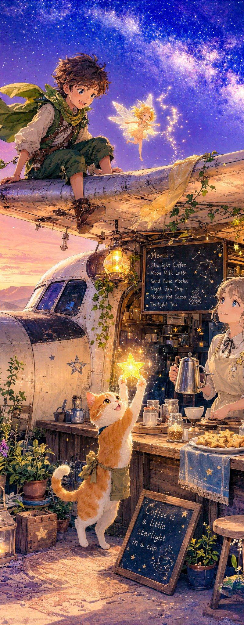 坠机残骸上的星空咖啡馆