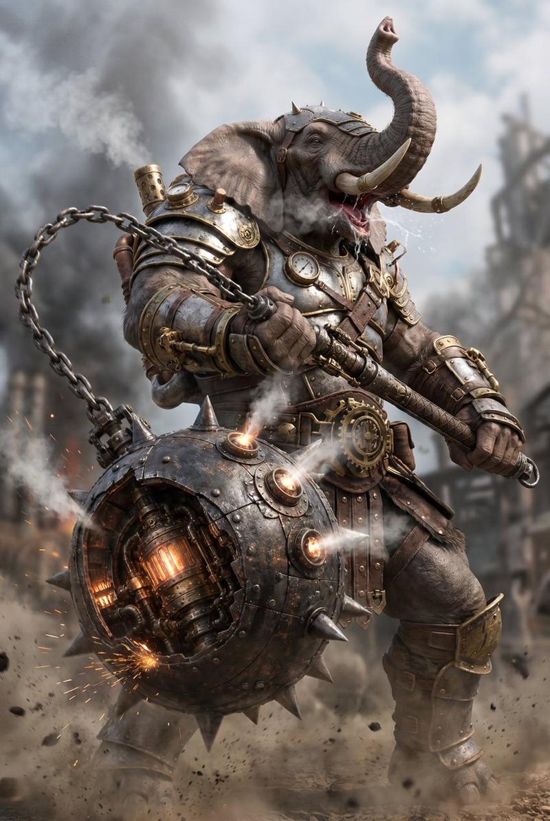 Steampunk Elephant Warrior