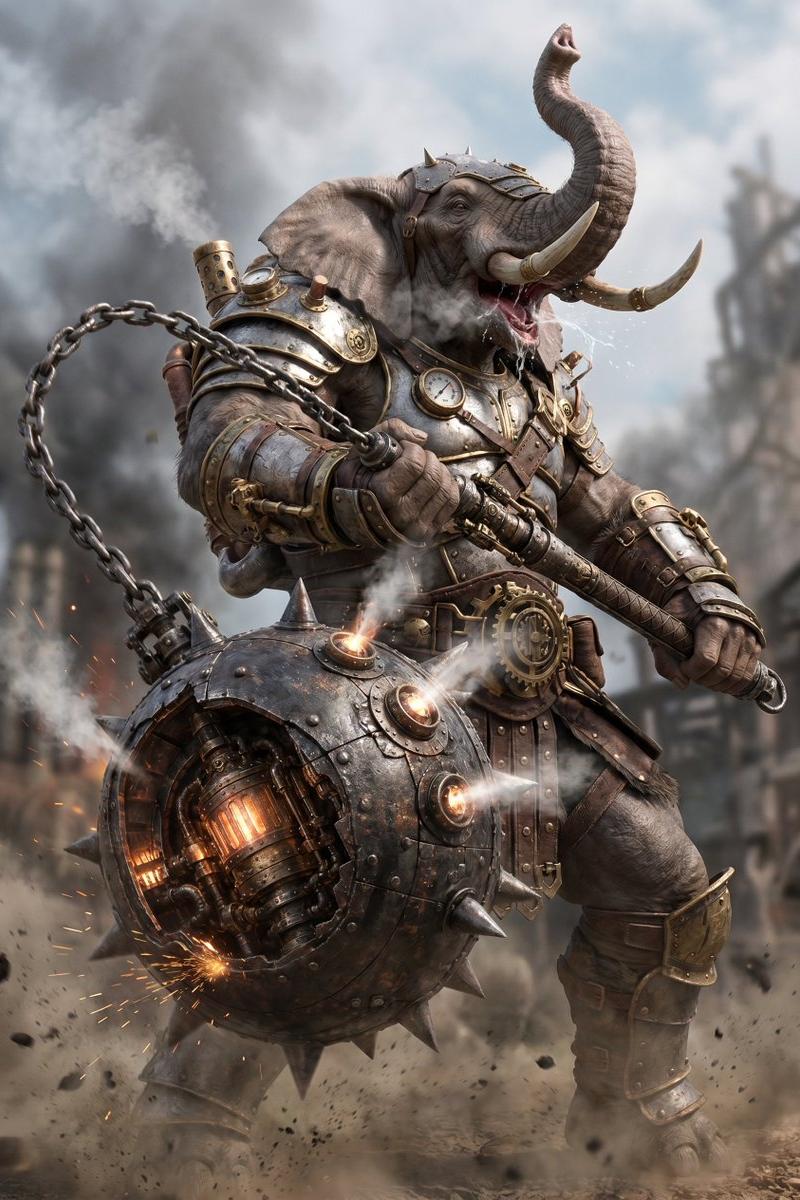 Steampunk Elephant Warrior