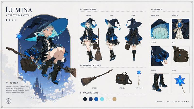 Lumina Stellar Witch 角色设计图