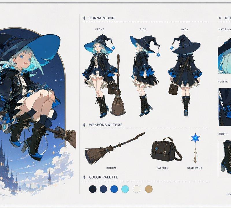 Lumina Stellar Witch 角色设计图
